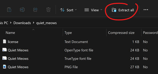 go to file explorer and extract all files